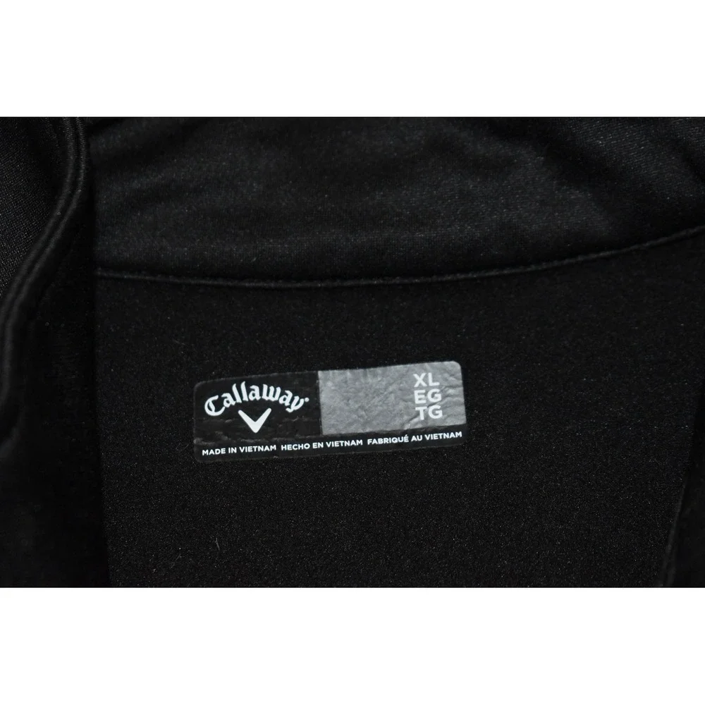 Callaway Pullover Mens XL Black Gray 1/4 Zip Long Sleeve Fleece Lined Golf